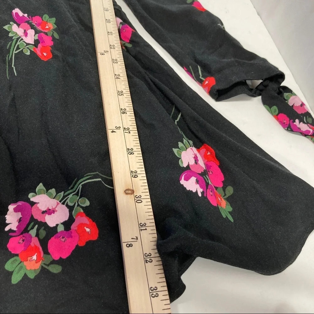 Zara Trafaluc Dress Women's XS Black Floral, Long Sleeve NEW WITH TAG - Picture 4 of 7